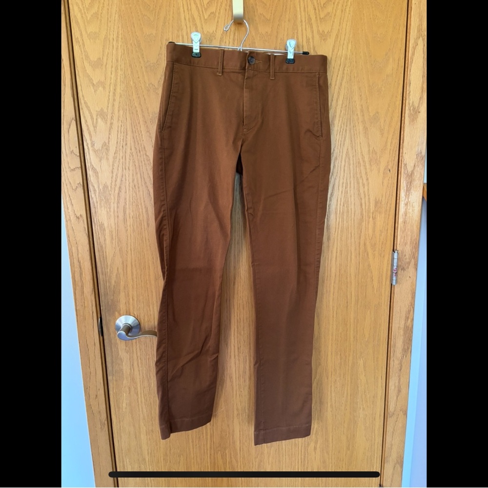 J Crew Slim Flex Pants in Warm Brown